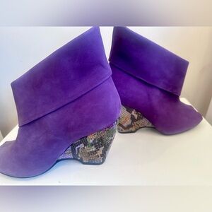 Jeffrey Campbell Suede Peep Toe Booties.  Size 38.